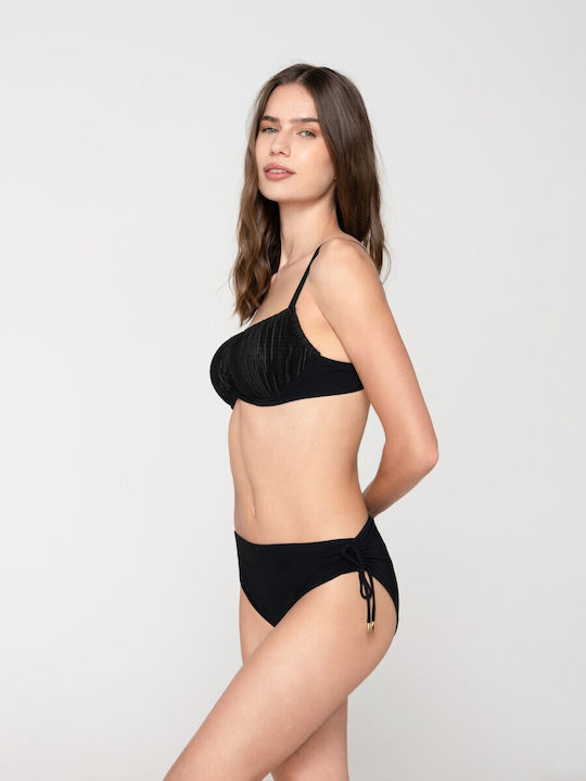 Μπαλκονε μαύρο μπικίνι τοπ Luna Splendida Cup D - Nadia Lingerie