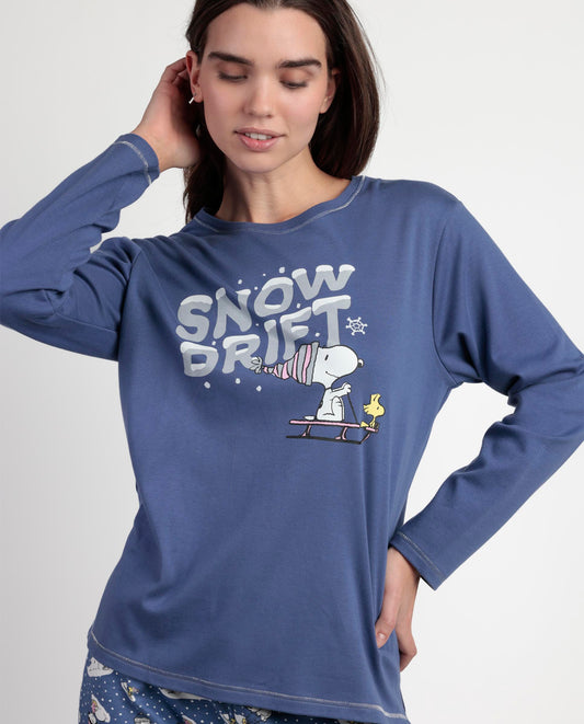 ADMAS γυναικείες πιτζάμες Snoopy χειμερινές - Nadia Lingerie