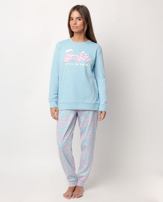Barbie γαλάζιες πιτζάμες χειμερινές - Nadia Lingerie