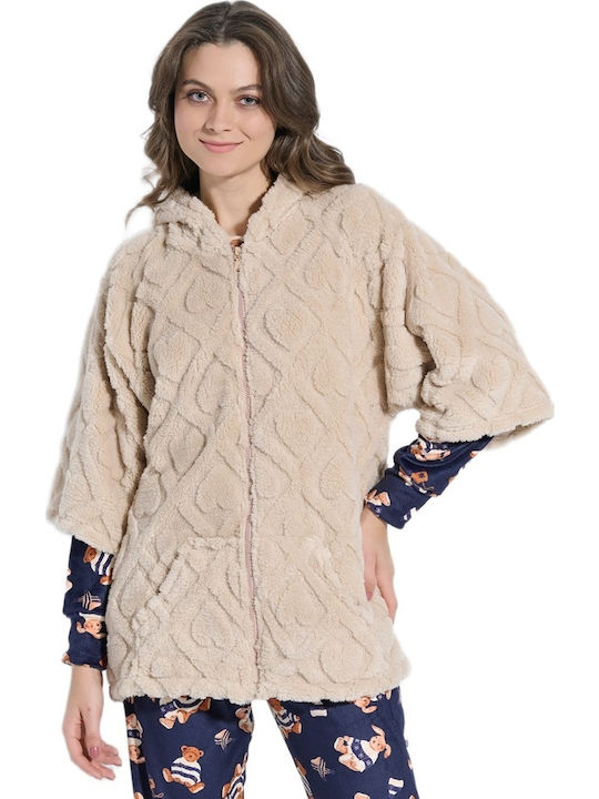 Jeannette Γυναικείο Σακάκι Fleece με Φερμουάρ - Nadia Lingerie