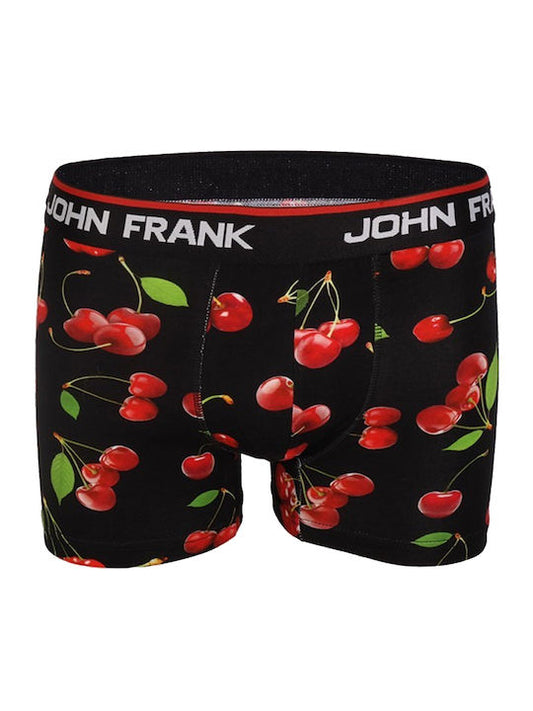 John Frank Cherry Ανδρικό Μποξεράκι Μαύρο με Σχέδια - Nadia Lingerie