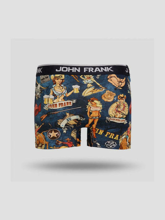 John Frank Cowgirl Ανδρικό Μποξεράκι Πολύχρωμο με Σχέδια - Nadia Lingerie