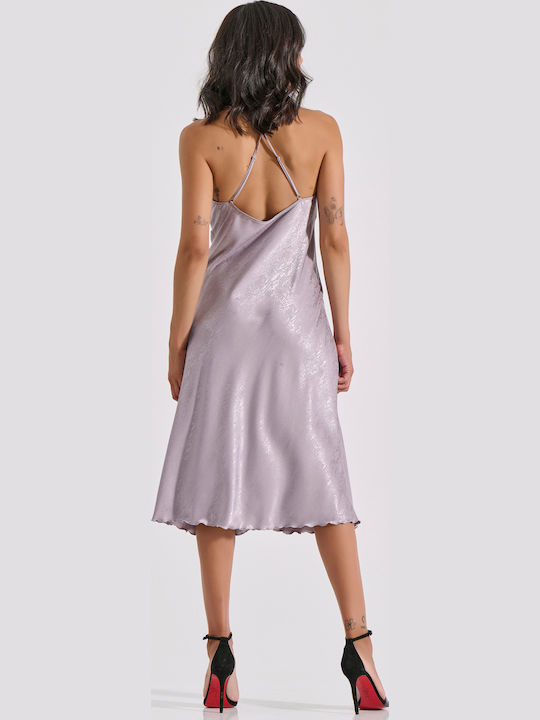 Maxi σατέν νυχτικό και string Milena - Nadia Lingerie