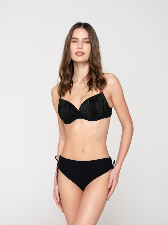 Μπαλκονε μαύρο μπικίνι τοπ Luna Splendida Cup D - Nadia Lingerie