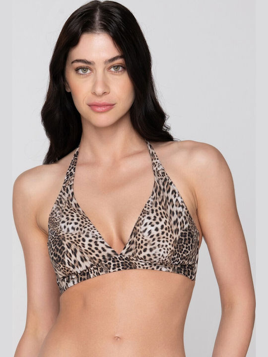 Luna Splendida animal printed τριγωνάκι bikini top Cup D - Nadia Lingerie